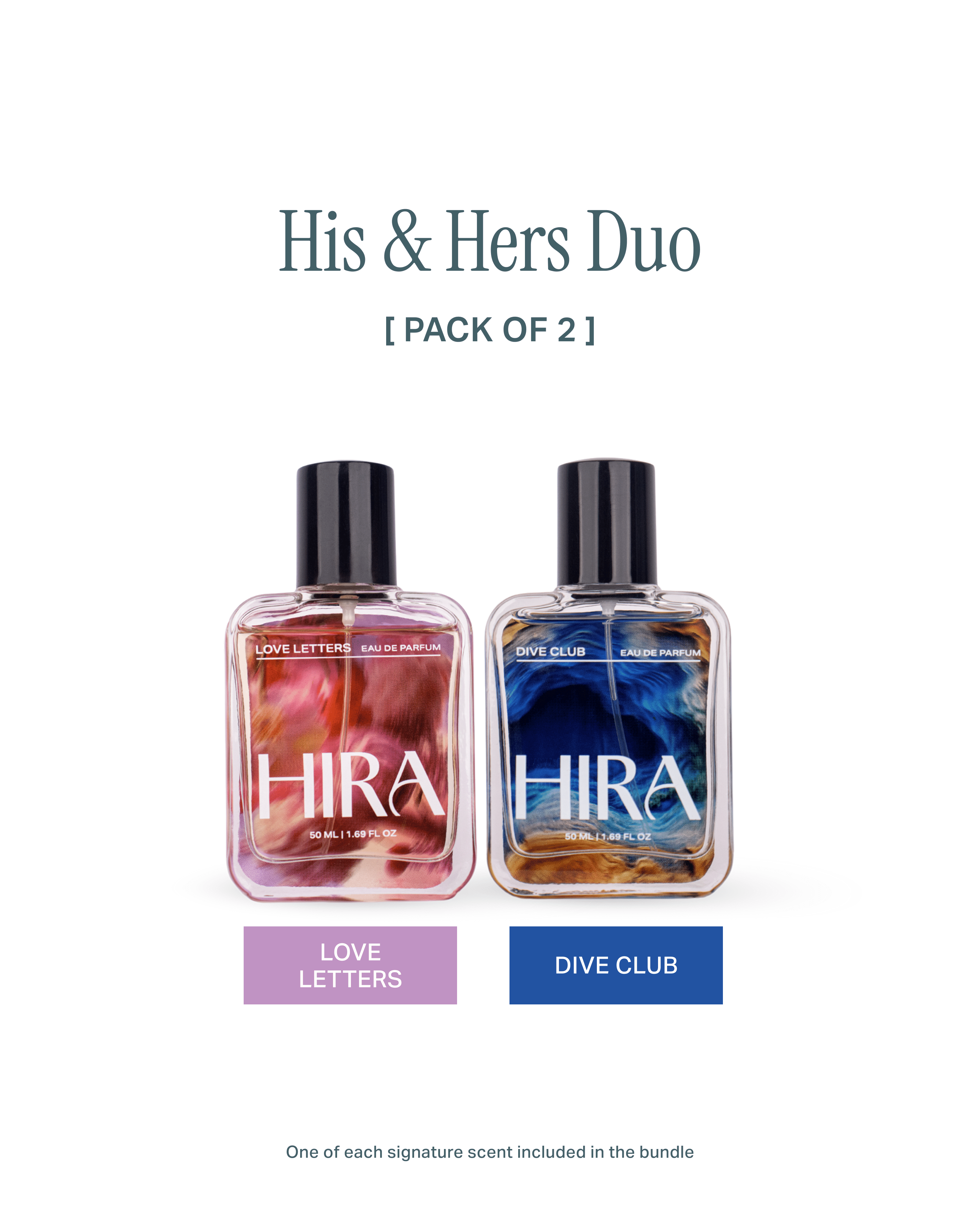 Hira Perfume Gift Set — For His & Hers | Dive Club & Love Letters | 2 x 50ml - HIRA FRAGRANCES
