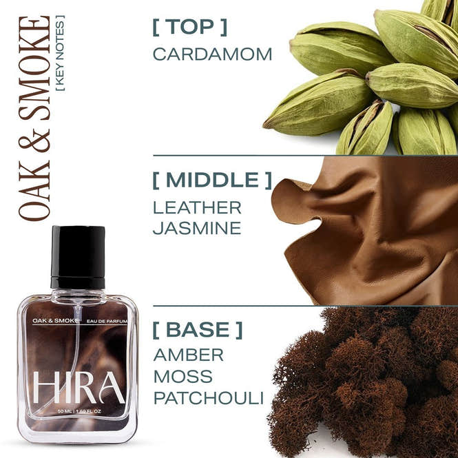 Oak & Smoke Eau De Parfum | Bold & Long - Lasting Perfume for Men – 50ml - HIRA FRAGRANCES