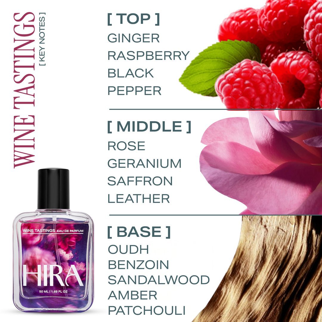 Wine Tastings Eau De Parfum | Spicy Oriental Long Lasting Perfume for Women - 50ml - HIRA FRAGRANCES