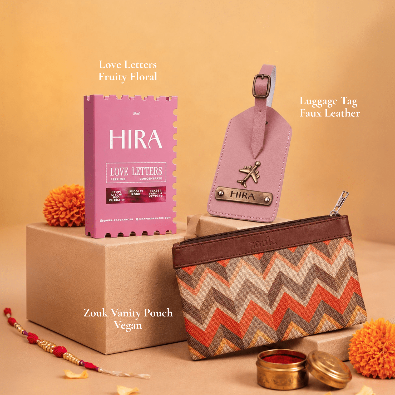 HIRA X ZOUK Rakhi Hamper For Her – Travel Essentials - HIRA FRAGRANCES