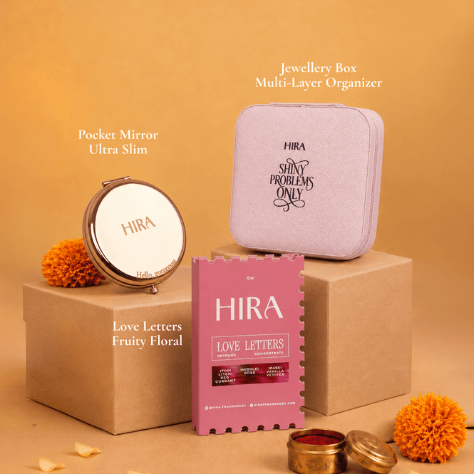 HIRA Rakhi Hamper for Her – Vanity Essentials - HIRA FRAGRANCES
