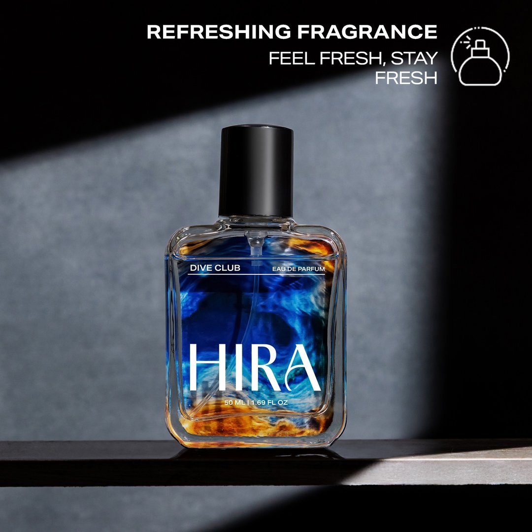 Dive Club Eau De Parfum | Woody Aromatic Long Lasting Perfume for Men - 50ml - HIRA FRAGRANCES