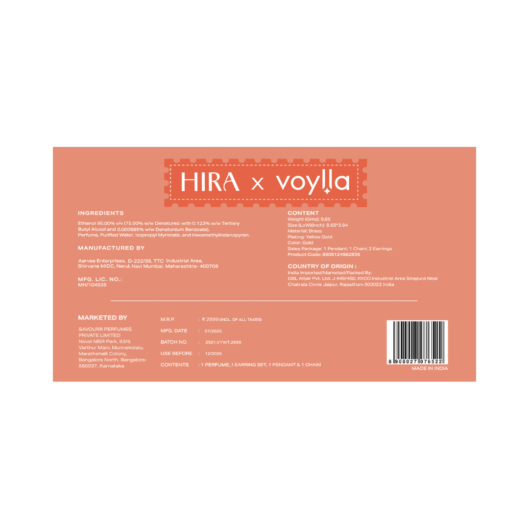 HIRA x Voylla Valentine's Gift Set for Her - HIRA FRAGRANCES