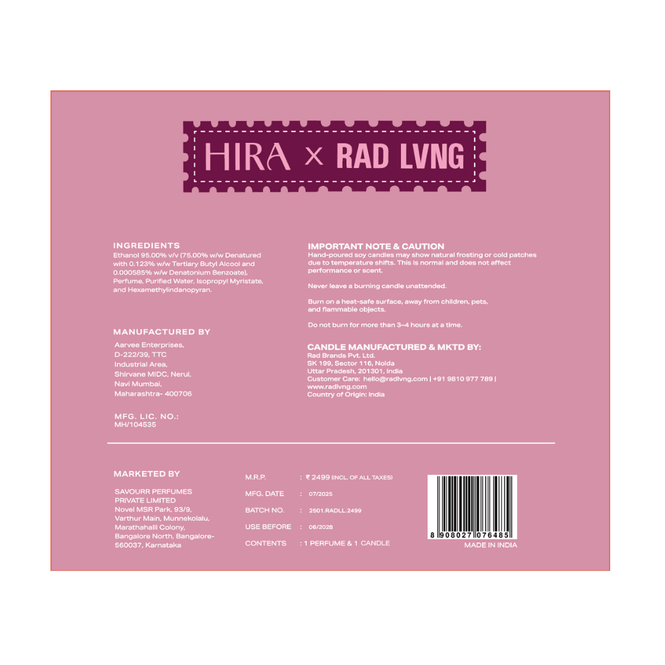 HIRA x RAD LVNG Love Letters Gift Set - HIRA FRAGRANCES
