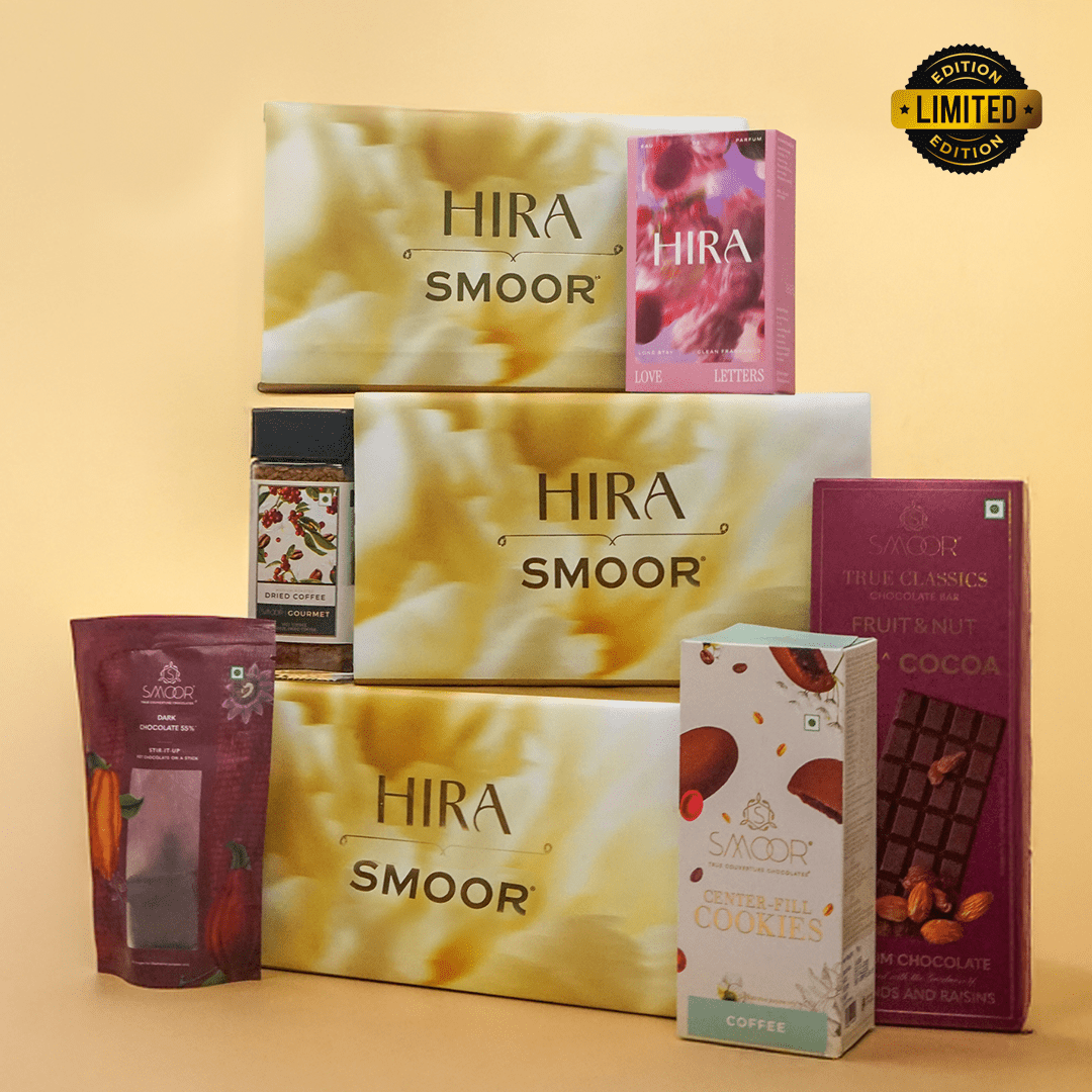 HIRA x SMOOR Gift Hamper for Women – 50ml Love Letters Eau de Parfum with Chocolates & Coffee - HIRA FRAGRANCES