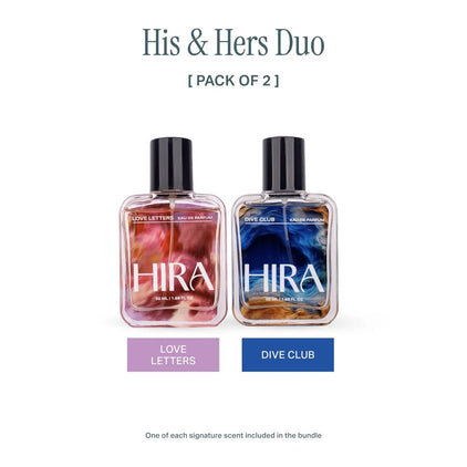 Hira Perfume Gift Set For Him & Her | Dive Club & Love Letters | 2 x 50ml