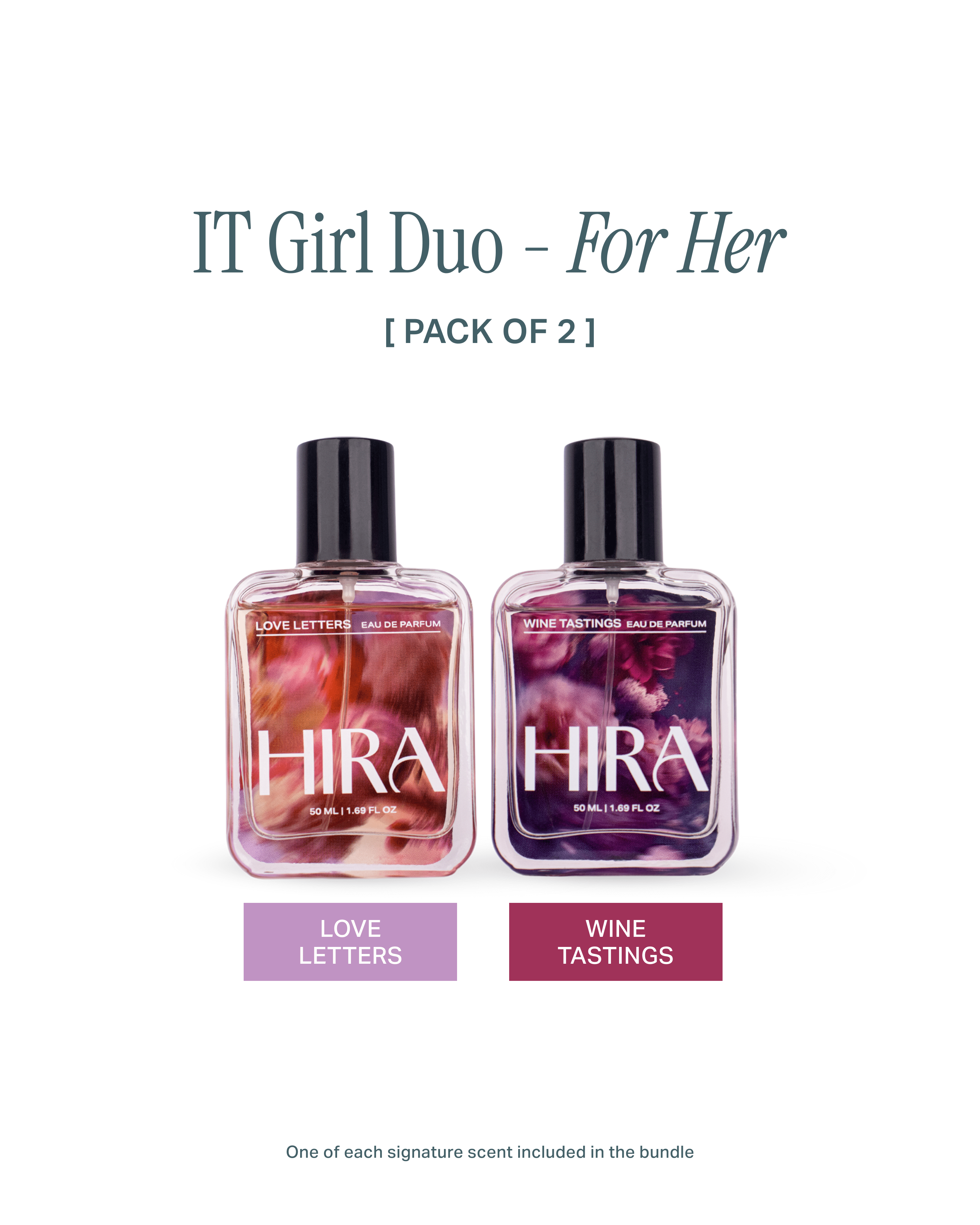 Hira Perfume Gift Set for Her | Floral, Sweet & Oudh Spice Notes |2 x 50ml - HIRA FRAGRANCES