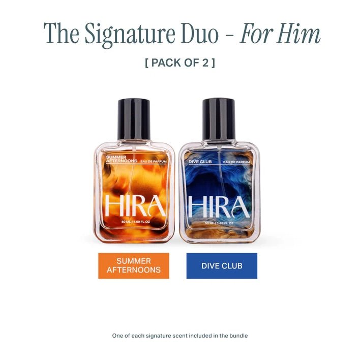 Hira Perfume Gift Set for Him | Citrus & Woody Notes Edition - 2 x 50ml - HIRA FRAGRANCES