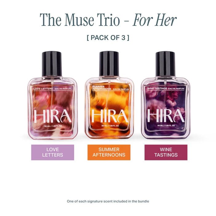 Hira Signature Perfume Collection for Her | Elegant Everyday Scents | Set of 3 - 3 x 50ml