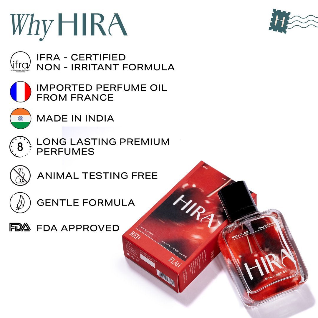 Red Flag Eau De Parfum | Floral Woody Long Lasting Perfume for Women - 50ml - HIRA FRAGRANCES
