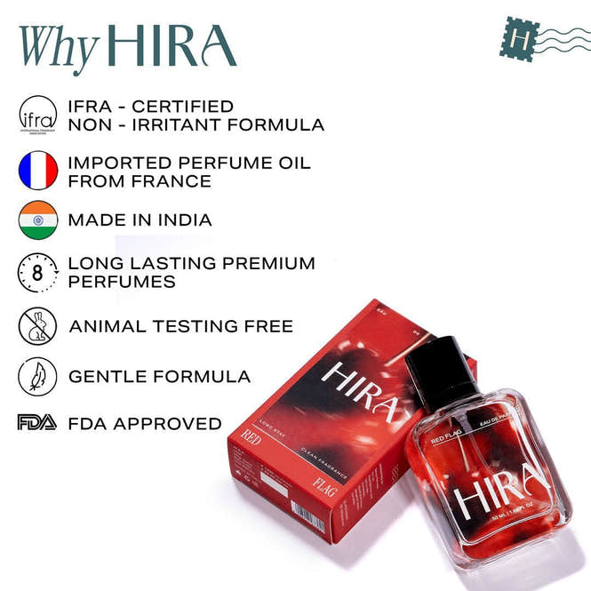 Red Flag Eau De Parfum | Floral Woody Long Lasting Perfume for Women - 50ml - HIRA FRAGRANCES