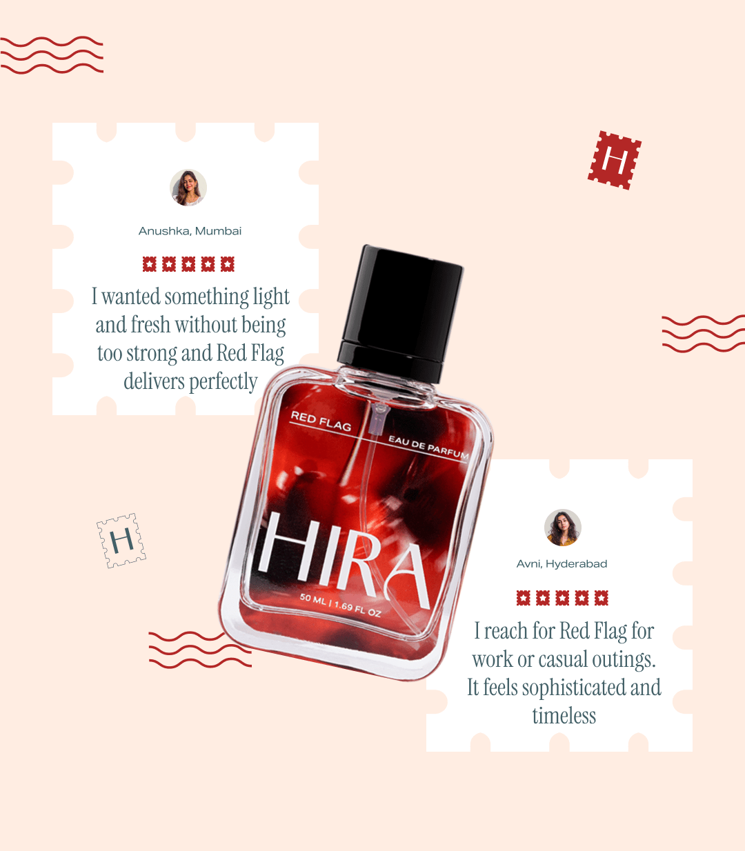 Red Flag Eau De Parfum | Floral Woody Long Lasting Perfume for Women - 50ml - HIRA FRAGRANCES