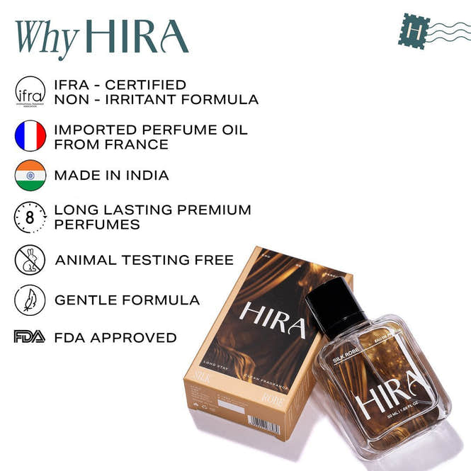 Silk Robe Eau De Parfum | Warm Sensual Long Lasting Perfume for Women - 50ml - HIRA FRAGRANCES